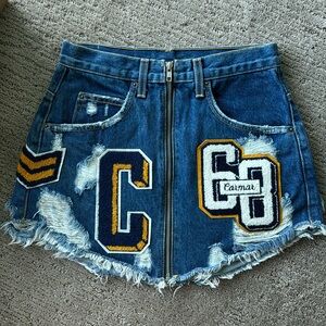 Carmar Varsity Denim Skirt